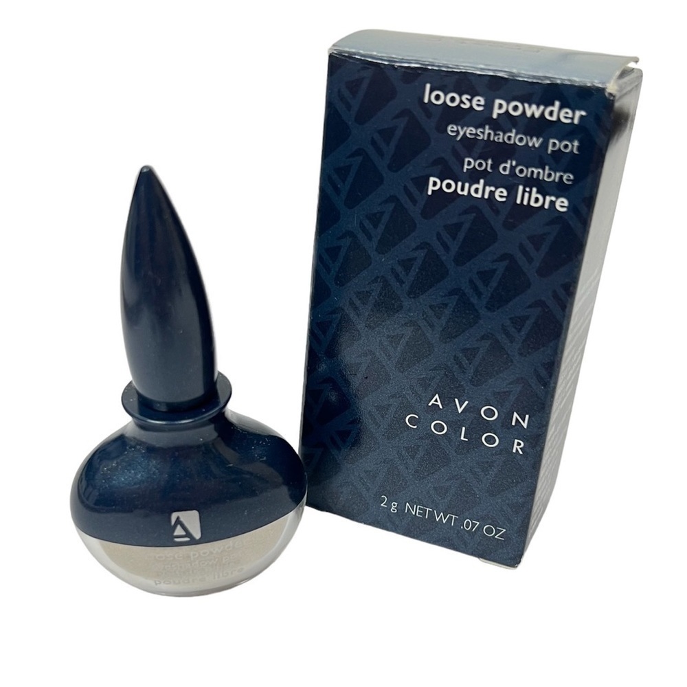 AVON Loose Powder Eyeshadow Pot Shade Frost Shimmer Silver White